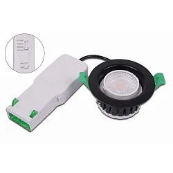 Eclairage d'extérieur encastré ECO R 68 rigide, CCT Switch, multipower, câblé en continu IP65, noir, blanche gradable