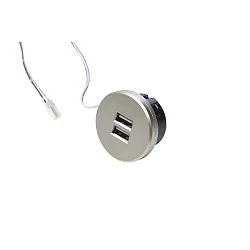 Prise de courant 24V 2 voies, avec adaptateur, acier inoxydable