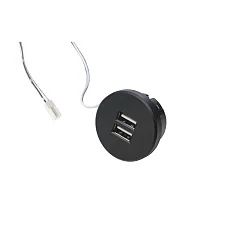Prise de courant 24V 2 voies, avec adaptateur, noir 