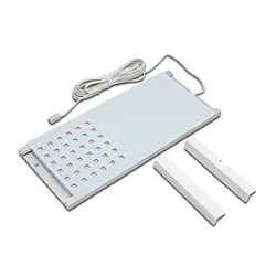 Eclairage sous meuble LED L-PAD plat, avec prise de courant, dimmable IP20, aluminium, transparent gradable 7