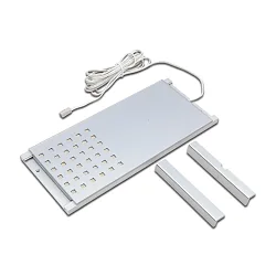 Eclairage sous meuble LED L-PAD plat, avec prise de courant, dimmable IP20, aluminium, transparent gradable 7