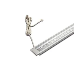 Flat recessed LED luminaire LED IN-Stick HR for milled groove, IP44, asymmetrical, clear cover, 33cm, 7.5W 4000K 100°, CRI> 95