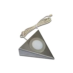Eclairage sous meuble UL 2-LED F avec prise de courant IP20, acier inoxydable, opale gradable 3W 210lm 4000K CRI 90-100 12.4cm