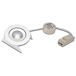 Recessed LED spot SR 68-LED, Set (incl. transformer), IP44, 230/350/700mA, CRi>90, dimmable, 7.5W 3000K 800lm 30°, white