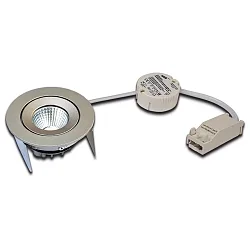 Recessed LED spot SR 68-LED, Set (incl. transformer), IP44, 230/350/700mA, CRi>90, dimmable, 7.5W 2700K 800lm 30°, inox look