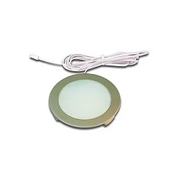 LED panel luminaire FR 68-LED, recessed/surface mount, round, IP44, LED24 connection, CRi>90, 4W 3000K 270lm 110°, inox look
