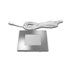 Flat recessed LED area light luminaire FQ 68-LED, angular, IP44, LED24 connection, CRi>90, 4W 3000K 270lm 110°, chrome