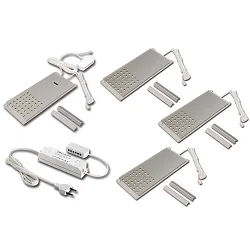 Applique et plafonnier LED L-PAD dimmable, lot de 4, contrôlable avec des gestes IP20, aluminium, transparent gradable