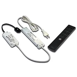 Transformateur LED 350 3 fois, avec prise de courant, 4 canaux, contrôlable par radio, avec télécommande, noir , blanche