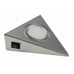 LED Cabinet spot GENUA set of 3, 3x2W, 120°, 3000K, 270lm, IP20, not dimmable, stainless steel