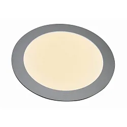 Applique et plafonnier TOULOUSE Ø 20CM grand, rond IP44, couvert de poudre, argent mat gradable