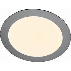 Applique et plafonnier TOULOUSE Ø 14.5CM petit, rond IP44, couvert de poudre, argent mat gradable