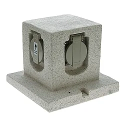 Colonne de prises STONE avec couvercle, gris
