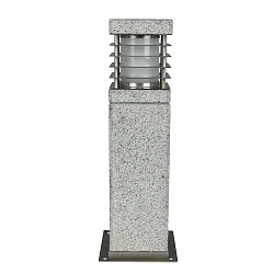 Luminaire en forme de borne LA MER angulaire, rayonnement latéral E27 IP44, granit, mat gradable