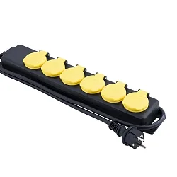 Barre d'alimentation 6 fois, noir 