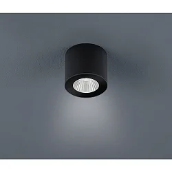 Downlight OSO LED rond, rigide, version pour montage en surface IP44, noir mat gradable