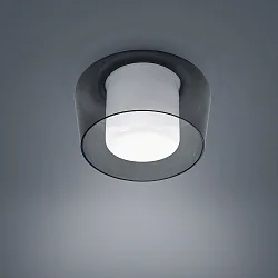 Luminaire de plafond CANIO E27 IP30, gris, blanc mat