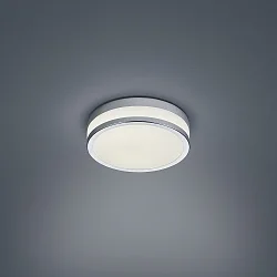 Luminaire de plafond ZELO 22 rond, rayonnement latéral IP44, chrome, blanc opale 