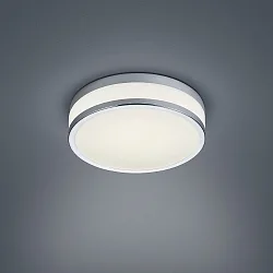 Luminaire de plafond ZELO 29 avec détecteur de mouvement IP44, chrome, blanc opale 