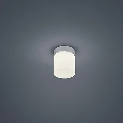 Luminaire de plafond KETO cylindrique, commutable, avec diffuseur IP44, chrome 