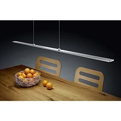 Luminaire à suspension LEXX angulaire IP30, chrome, nickel mat, satiné, anodisé gradable