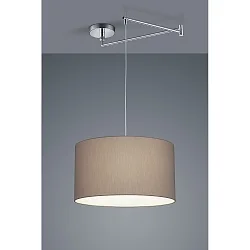 Luminaire à suspension CERTO 2 E27 IP20, chrome, mocca