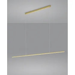 Luminaire à suspension LOOPY direct, avec diffuseur IP20, or mat gradable