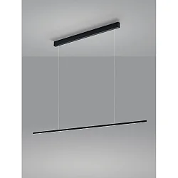Luminaire à suspension LOOPY direct, avec diffuseur IP20, satiné, noir mat gradable