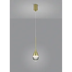Luminaire à suspension DEEP réglable, avec diffuseur IP20, or mat 