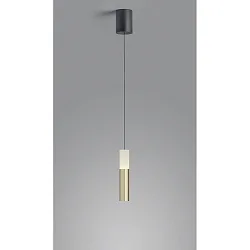 Luminaire à suspension LIDOS à 1 flamme, direct / indirect IP20, noir mat, feuille d'or gradable