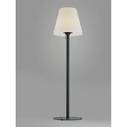 Lampadaire d’extérieur MORIS-XL avec interrupteur, avec prise de courant E27 IP44, graphite 