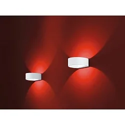 Luminaire mural FOSCA haut bas, semi-circulaire, indirect, commutable IP20, blanc mat 