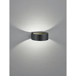 Luminaire mural FOSCA haut bas, semi-circulaire, indirect, commutable IP20, noir mat 