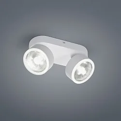 Luminaire de plafond PAX à 2 flammes IP20, blanc mat gradable