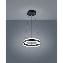 Luminaire à suspension LIV 40 haut bas, forme de l'anneau IP20, noir mat gradable