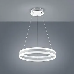 Luminaire à suspension LIV 60 haut bas, forme de l'anneau IP20, blanc mat gradable
