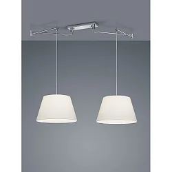 Luminaire à suspension CERTO 1 à 2 flammes E27 IP20, chrome, blanche
