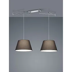 Luminaire à suspension CERTO 1 à 2 flammes E27 IP20, anthrazit, chrome
