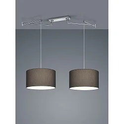 Pendant luminaire CERTO 2, 2 flames, E27, IP20, chrome / anthracite
