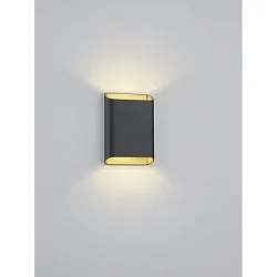 Luminaire mural TOCO angulaire, direct / indirect IP54, noir mat gradable