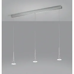 Luminaire à suspension FLUTE 3 flammes IP20, chrome, satiné gradable