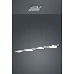 Luminaire à suspension POLE 4 flammes IP20, nickel mat, anodisé gradable