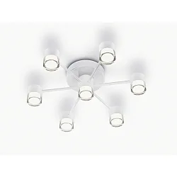 Luminaire de plafond KALA 7 flammes, rigide IP20, blanc mat gradable