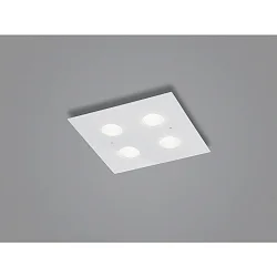 Luminaire de plafond NOMI 4 flammes, carré LED IP20, blanche gradable