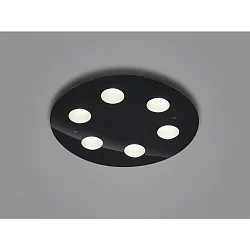 ceiling luminaire NOMI 6 flames, round LED IP20, black dimmable