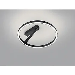 ceiling luminaire ELARA ring shape IP20, black matt dimmable
