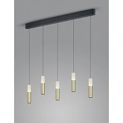 Luminaire à suspension LIDOS 5 flammes, direct / indirect IP20, noir mat gradable