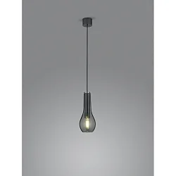 Luminaire à suspension GARA à 1 flamme E27 IP20, chrome noir gradable