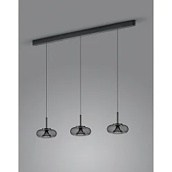 Luminaire à suspension SICA 3 flammes IP20, noir mat gradable