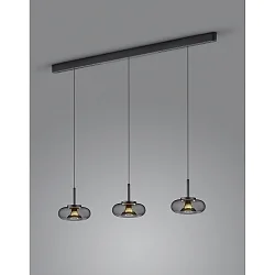Luminaire à suspension SICA 3 flammes IP20, or, noir gradable